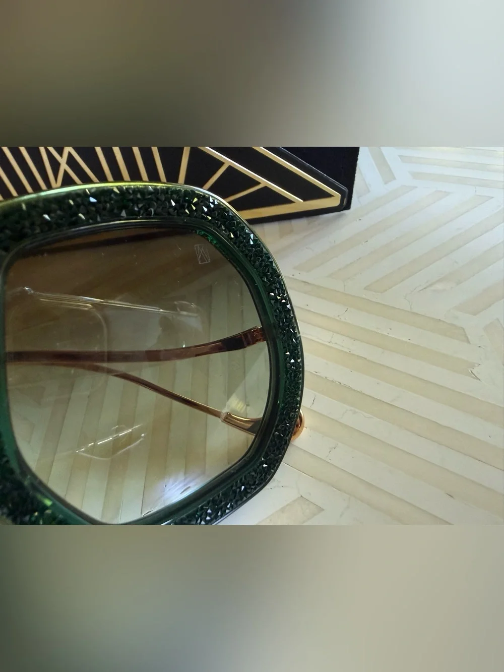 ANNA KARIN KARLSSON Beaming Star Emerald Sunglasses $1,290.00 Limited